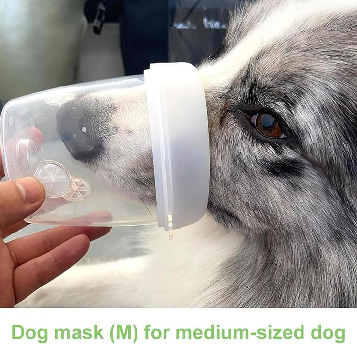 Dog Oxygen Mask with Tube for Medium Dogs, Pet Oxygen Inhaler Mask Veterinary Breathing Supply