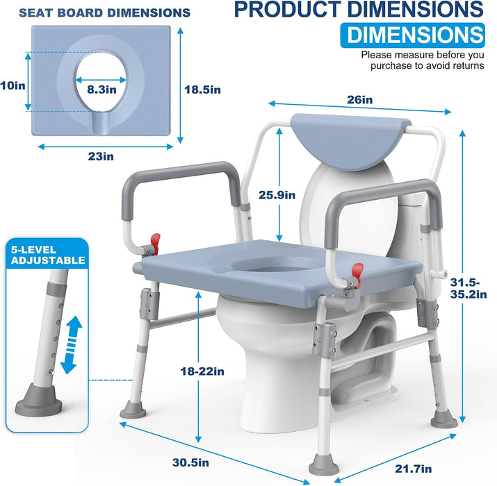 Bariatric Bedside Commode Chair 1000 lbs limit | Extra-Wide, Drop-Arm Design – Medivetix