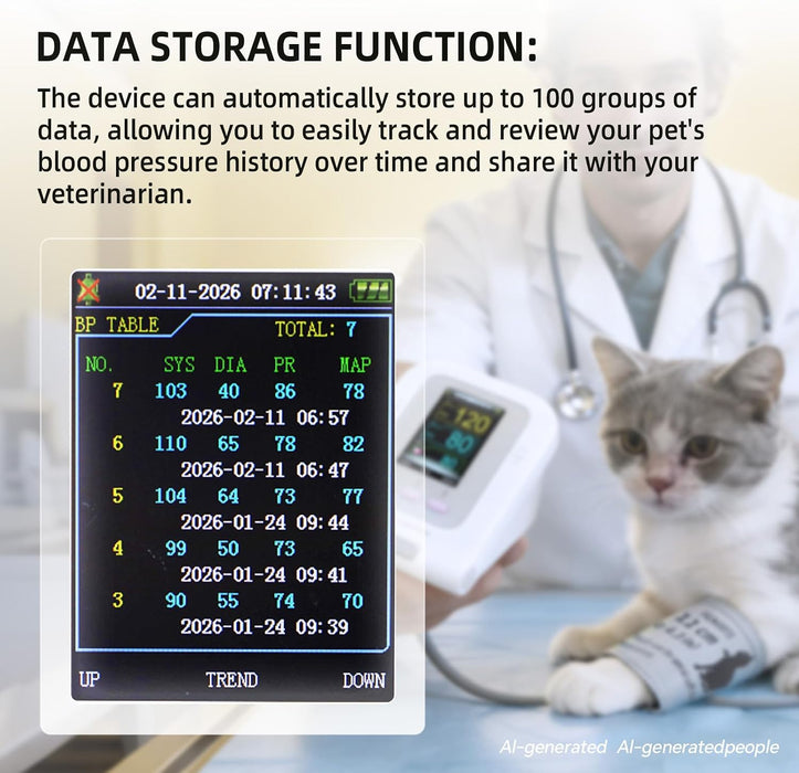 Veterinary Blood Pressure Monitor for Dogs & Cats – Automatic Digital BP Machine with 3 Cuffs