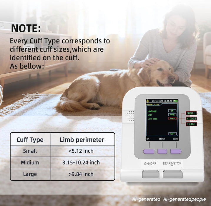 Veterinary Blood Pressure Monitor for Dogs & Cats – Automatic Digital BP Machine with 3 Cuffs