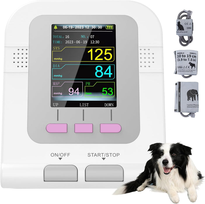 Veterinary Blood Pressure Monitor for Dogs & Cats – Automatic Digital BP Machine with 3 Cuffs