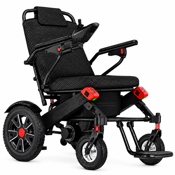 Foldable Electric Wheelchair for Adults – 30-Mile Range, 20.3" Wide Seat Power Wheelchair