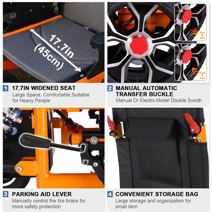 Medivetix TitanFold Heavy-Duty Foldable Electric Wheelchair – 300 lb Capacity