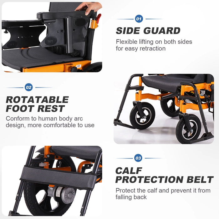 Medivetix TitanFold Heavy-Duty Foldable Electric Wheelchair – 300 lb Capacity