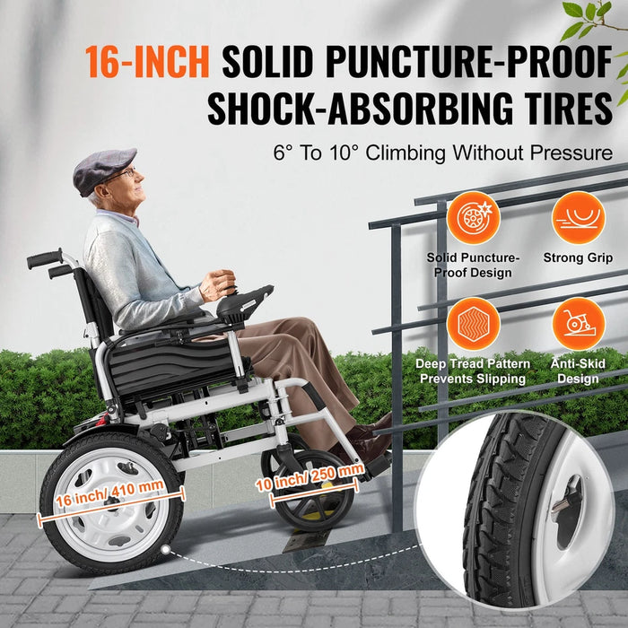 Foldable Electric Wheelchair for Adults – 12.5-Mile Range, All-Terrain Power Wheelchair