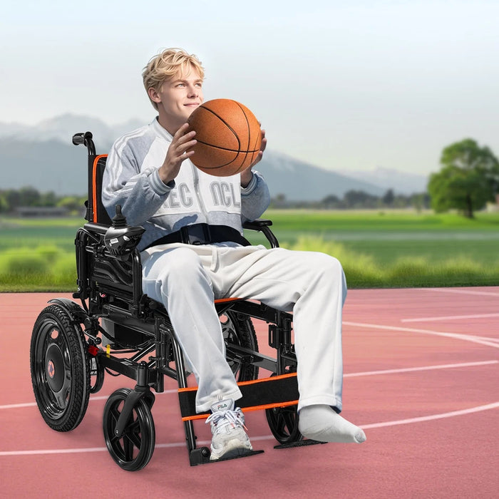 Lightweight Foldable Electric Wheelchair – All-Terrain Mobility Chair I Medivetix FoldGo W5216 Folding Electric Wheelchair